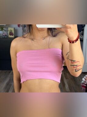 Bubblegum pink tube top